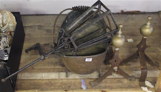 Coal scuttle & wall mounted lantern